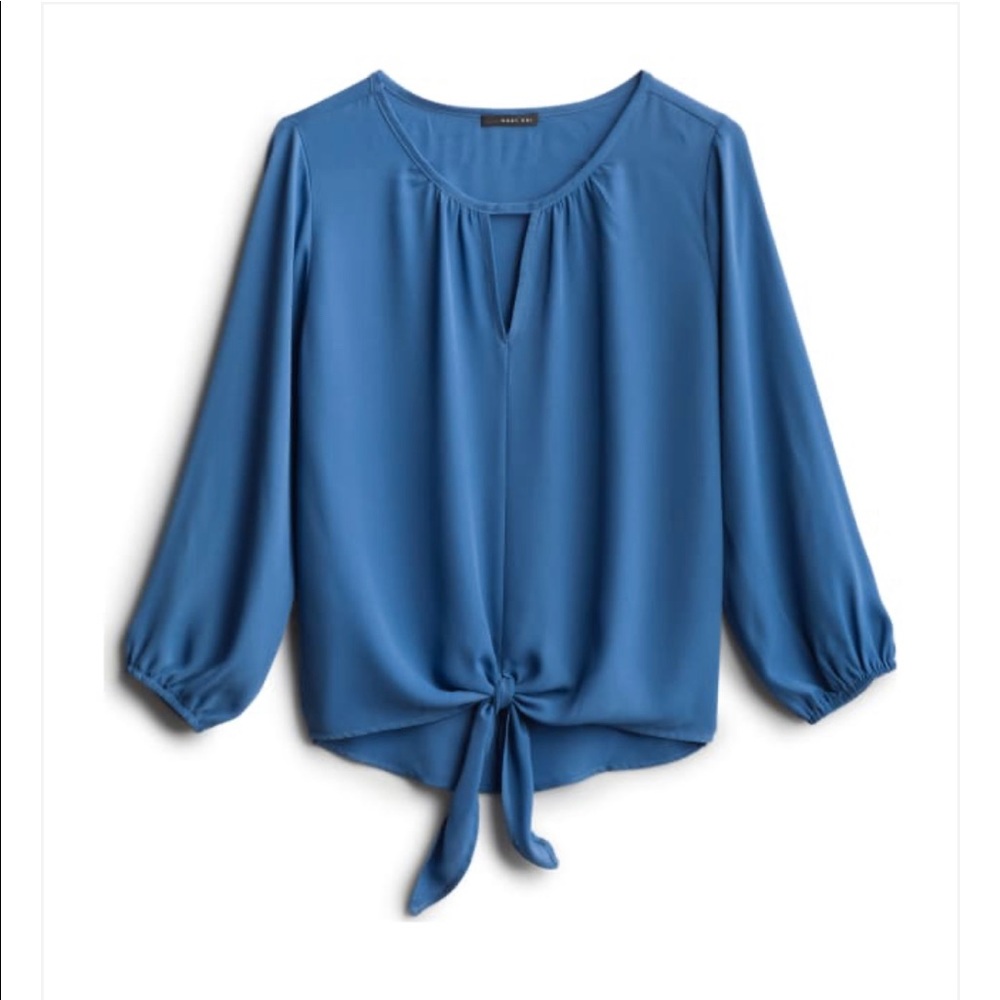 West Kei tie front blouse in periwinkle blue. NWOT